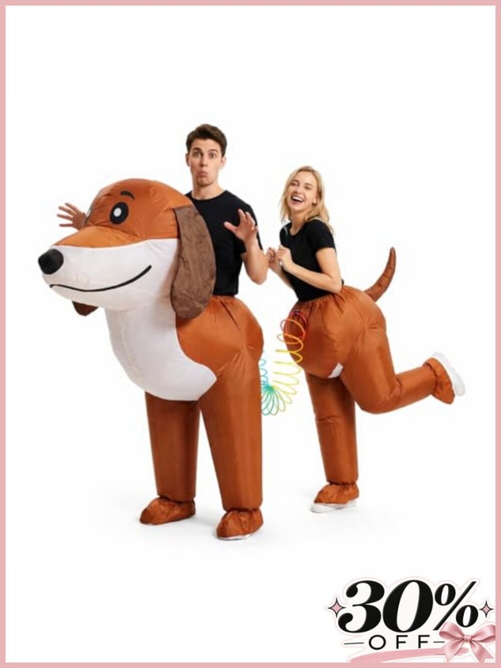 2 Person Inflatable Dachshund Costume Adult Funny Couple Dog Outfit